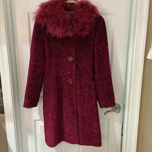Woman’s Stylish Rich Burgundy Coat